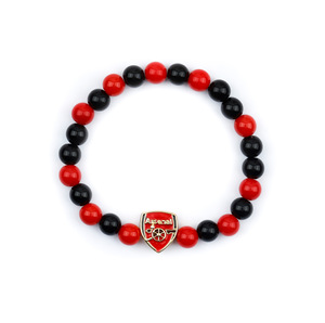 Bracelets à breloques perlés, médailles commémoratives Madrid et Barcelone, bracelets de sport en silicone et perles dorées tissées sur le thème du football - Product Image 3