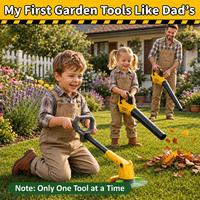 Ensemble d'outils de jardinage pour enfants 2-en-1 : Souffleur de feuilles et désherbeur avec sons et lumières, jouet d'extérieur, vente en gros
