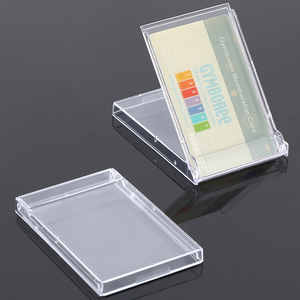 SUNSHING - Porta Tarjetas de Visita de 93x62x9mm, Material PS Transparente, Estuche para Tarjetas de Crédito, Caja para Tarjetas SIM, Expositor de Tarjetas Abatible para Oficina - Product Image 1