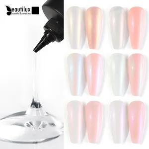 Beautilux Egg Shell Sand Starry Bling Unicorn Nail Gel Black Glitter Top Coat Matte Mermaid Shell Sequins Polish LED UV Gel 1KG