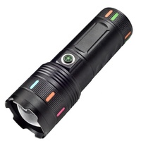 Lampe torche rechargeable étanche haute puissance blanche, faisceau longue portée, zoom télescopique multifonction pour le camping, les voyages et les activités de plein air