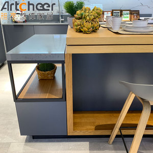 Sclearance del campione pronto per la spedizione cucina Design italiano con pietra di quarzo superiore e mobile alto includono - Product Image 3