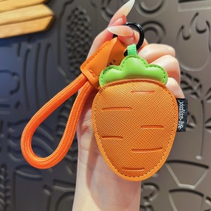 Cute Leather Bag Pendant Carrot Chili Personalized Electric Car Vegetable Light <b>Keychain</b> High Quality Silk Screen Printed - Product Image 5
