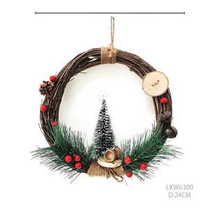 Décoration <span class=keywords><strong>de</strong></span> Noël Mini Xmas Pomme <span class=keywords><strong>de</strong></span> Pin Brindille Guirlande Couronnes <span class=keywords><strong>de</strong></span> Noël pour Porte d'entrée Couronnes <span class=keywords><strong>de</strong></span> Noël personnalisées - Product Image 2