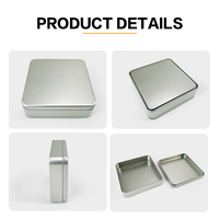 JYB Boîte de rangement carrée en métal argenté pour écouteurs et gadgets/électronique/écouteurs/USB/petits accessoires numériques
