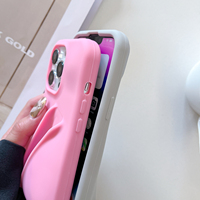Coque de téléphone souple en silicone avec support à gloss et compartiment de rangement pour iPhone 17, 16, 15 Pro Max, 15 Plus, 12, 13 Pro, 11