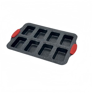Muffin Pan Non Stick Carbon Steel 8 Cup Rectangular Baking Pan Oven Safe Dark Gray - Product Image 3