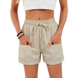 Pantalones Cortos Deportivos de Hombre, Primavera-Verano 2026, Nuevo Estilo, Color Sólido, Bolsillo con Cordón, Cintura Elástica, Holgados, Casuales, de Poliéster, Transpirables - Product Image 3