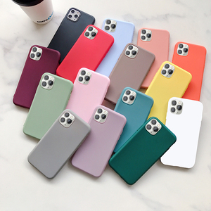 Étuis de téléphone IVANHOE de couleur bonbon tendance pour iPhone 12 11 <span class=keywords><strong>Pro</strong></span> Max X XR XS 8 7 6 Plus, <span class=keywords><strong>coque</strong></span> arrière en TPU souple de couleur unie simple - Product Image 1