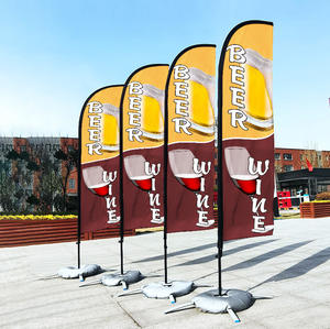 Drapeau de plage, bannière publicitaire, publicité extérieure, drapeaux en forme de larme personnalisés, drapeaux à plumes avec mât et support, bannière extérieure - Product Image 2