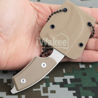 Couteau de survie pliable Iwakee de l'usine de Yangjiang, mini-couteau de cou avec étui Kydex