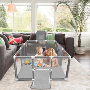 Parque Infantil Multifuncional Inteligente para Bebés, con Tobogán y Columpio, Plegable, con Barrera de Tela, Portátil, con Control Táctil, para el Hogar - Product Image 5