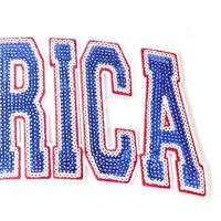 En gros personnalisé juillet jour de l'indépendance Sequin brodé Amérique USA drapeau fer sur patchs pour vêtements à capuche chapeau Logo patchs