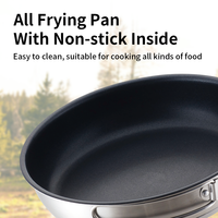 Top luxe à bas prix en acier inoxydable ustensiles de cuisine en plein air Camp poêle à frire poignée pliante Camping casseroles et poêles