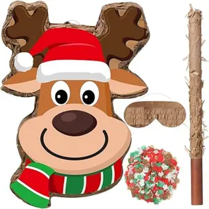 Christmas Elk Pinata Christmas Pinata Bundle for Xmas Birthday Holiday Pinata Game Favors Photo Prop Decoration