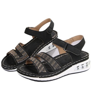 Nouvelles sandales compensées à plateforme à semelle épaisse pour femme, grande taille, en PU, à enfiler, collection été 2026 – Stock direct fabricant - Product Image 1