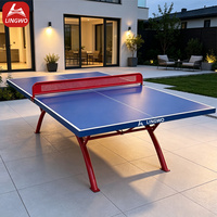 Table de ping-pong robuste et imperméable avec plateau SMC résistant à la corrosion, design pliable pour l'extérieur, idéale pour les écoles