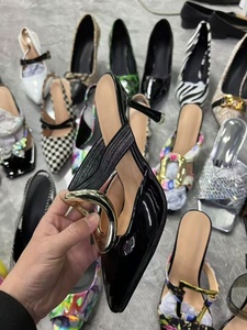 Kadın yüksek topuklu yeni kelebek dekoratif Rhinestones kare açık ayak kalın topuk sandalet toptan - Product Image 5