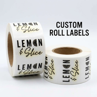 Étiquettes en rouleau pour bouteilles de jus de citron, autocollants transparents en vinyle imperméable pour emballages de boissons, autocollants personnalisés avec logo pour emballage