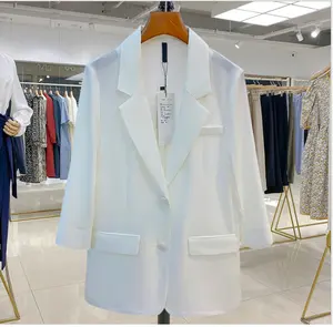 נשים של דק שיפון בלייזר 2021 קיץ חדש slim קרם הגנה חליפת חליפת מעיל לבן קיץ