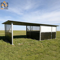 DIY Seepoem Luxe Écuries Amovibles en Acier Galvanisé à Chaud pour Chevaux, Abri Extérieur avec Toit, Garantie 1,5 An