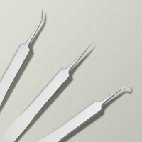 Pince à épiler pointue en acier inoxydable de précision Extracteur de points noirs et de boutons Kit d'outils de traitement de l'acné avec pinces cellulaires pour le visage du nez