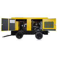 Compresseur d'air à vis portable haute efficacité 20 bar 25 bar / 185 CFM 250 CFM avec moteur Cumins