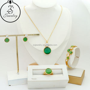 컬러 스톤 인도 Kundan 원래 보석 <span class=keywords><strong>21K</strong></span> 스테인레스 스틸 골드 도금 팔찌 쥬얼리 여성 소녀 선물 세트 - Product Image 5