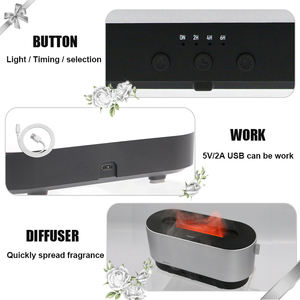 300ml LED Lumières Diffuseur Ultrasonique Usb Feu <span class=keywords><strong>Flamme</strong></span> Humidificateur D'air - Product Image 2
