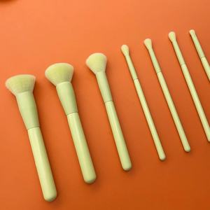 7pcs Makeup <b>Brush</b> Set Synthetic Hair Wood Handle Aluminum Ferrule Flat Foundation Customizable Wholesale Cosmetic <b>Brushes</b> - Product Image 6