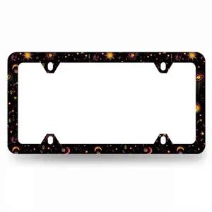 Ocean Wave License Plate Frame Blue Texture Japanese Traditional Waves Print License Plate Funny Accessory
