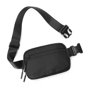 לוגו מותאם אישית 2l crossbody גדול חבילת אומנת מתכווננת 1l (שחור/לבן) lulu dupe lulemone בכל מקום תיק המותניים כיס