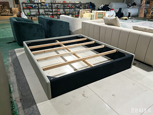 OEM ODM Custom Modern <b>Panel</b> Wood Frame Hotel Bed Set Tufted Upholstered <b>Headboard</b> Nightstands <b>for</b> Bedroom Apartment Projects - Product Image 2