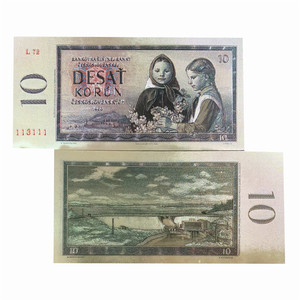 <span class=keywords><strong>Billetes</strong></span> <span class=keywords><strong>de</strong></span> aluminio dorado para colección, moneda <span class=keywords><strong>de</strong></span> plástico para regalo, SK <span class=keywords><strong>10</strong></span>, 1000, 24 K, República Checa - Product Image 6