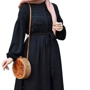 Ethnic Design Vintage Temperamental Hollow Floral Belt Pakistani floral Salwar Kameez Kaftan Dresses Women Latest Burqa Designs