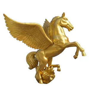 Horse statue with wing glass fiber animal sculpture fiberglass horse sculpture statue for playground garden of shopping centre