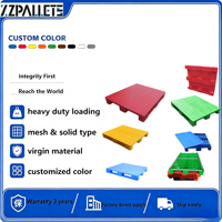 Palette en plastique simple face, hygiénique et durable, pour entrepôt alimentaire, personnalisable pour l'industrie pharmaceutique, en promotion