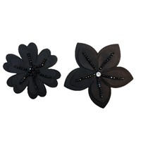 Vente en gros d'appliques en dentelle de fleurs à cinq pétales en cristal 3D faites à la main pour robes de femmes, accessoires de couture