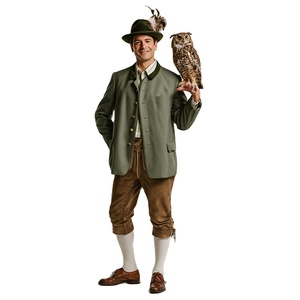 Costume <span class=keywords><strong>de</strong></span> chasseur bavarois pour hommes adultes, tenue folklorique allemande pour la fête <span class=keywords><strong>de</strong></span> carnaval Fasching - Product Image 1