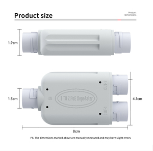 Répéteur de Surveillance CCTV Extérieur 100 Mbps, Caméra IP Étanche, Extenseur POE 1 ou 2 Ports 30W Full-Duplex en PVC - Product Image 1