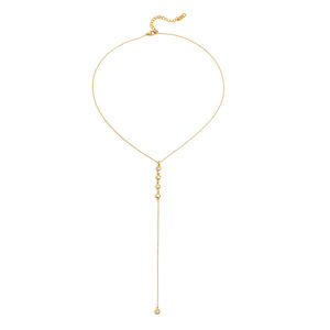 Collana a catena a Y moderna in acciaio inossidabile placcato oro PVD 18K, impermeabile, minimalista, con pendente in zircone bianco per <span class=keywords><strong>donna</strong></span> - Product Image 6