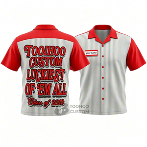 Plain Custom <b>Bowling</b> Shirt for Men Solid Color Short Sleeve Camp Collar Button Down Blank <b>Bowling</b> Jersey for Team Event Company - Product Image 3