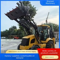 Loader Backhoe Dua Arah dengan Bucket Depan, Penggerak Empat Roda, Multiguna, Excavator yang Dipasang di Truk untuk Mesin dengan Garansi 4 Tahun