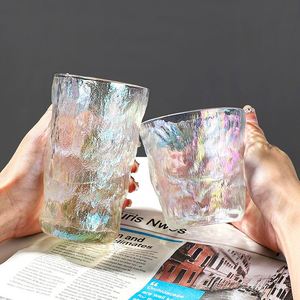 Vaso de Vidrio Elegante Estilo Glaciar, Simple, de Lujo Ligero, con Patrón de Árbol Colorido, para Cerveza, Agua, Leche, Té - Product Image 4