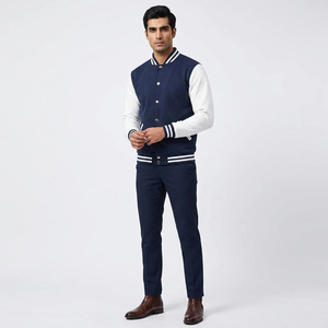 Chaqueta Varsity Personalizada con Logotipo, Estilo Vintage, Bordado de Lana Chenille, Manga de Cuero, Diseño de Béisbol para Hombre - Product Image 1