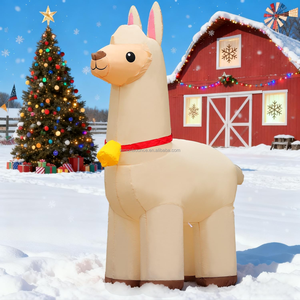 Inflables <span class=keywords><strong>de</strong></span> Alpaca y Llama <span class=keywords><strong>de</strong></span> 6 Pies, Decoración Navideña y <span class=keywords><strong>de</strong></span> Primavera para Granja, Animales Inflables, Decoración Linda para Exteriores con Luces LED Integradas, Decoración Grande - Product Image 1