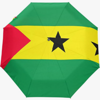 Parapluie entièrement automatique de haute qualité, imprimé du drapeau national de Sierra Leone, anti-UV à haute efficacité, style créatif