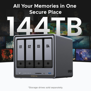 UGREEN NASync DXP4800 Plus NAS 4 baies, Intel Pentium Gold 8505, 10GbE+2.5GbE, 8 Go DDR5, 128 Go SSD, 4*SATA+2*M.2 NVMe - Product Image 4
