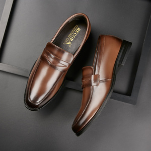 Mocassins de Ville Confortables pour Hommes en <span class=keywords><strong>Cuir</strong></span> de Vachette Haut de Gamme, <span class=keywords><strong>Chaussures</strong></span> Habillées Tendance en <span class=keywords><strong>Cuir</strong></span> Véritable pour <span class=keywords><strong>Homme</strong></span> - Product Image 4