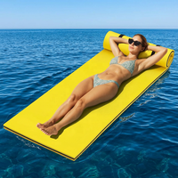 Schwimmende Wassermatte, Extra Großes Schwimmbett mit Verstärktem Auftrieb, XPE-Schaum Wasserzauber-Schwimmteppich für Strand und Schwimmbad